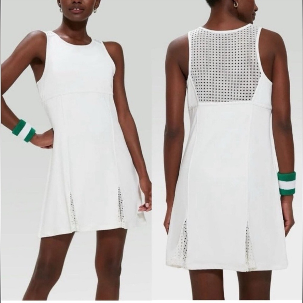 Tuckernuck White Athletic Mesh-Back Shift Dress